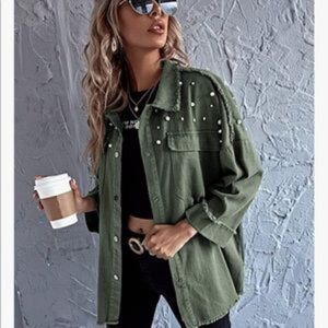 NEW Pearl Beaded Jacket Coat